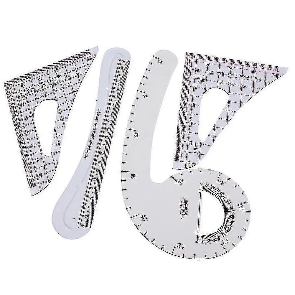 4Pcs Curve Ruler Plastic Sewing Grading Proofing MultiFunction Clothing Designs Tool