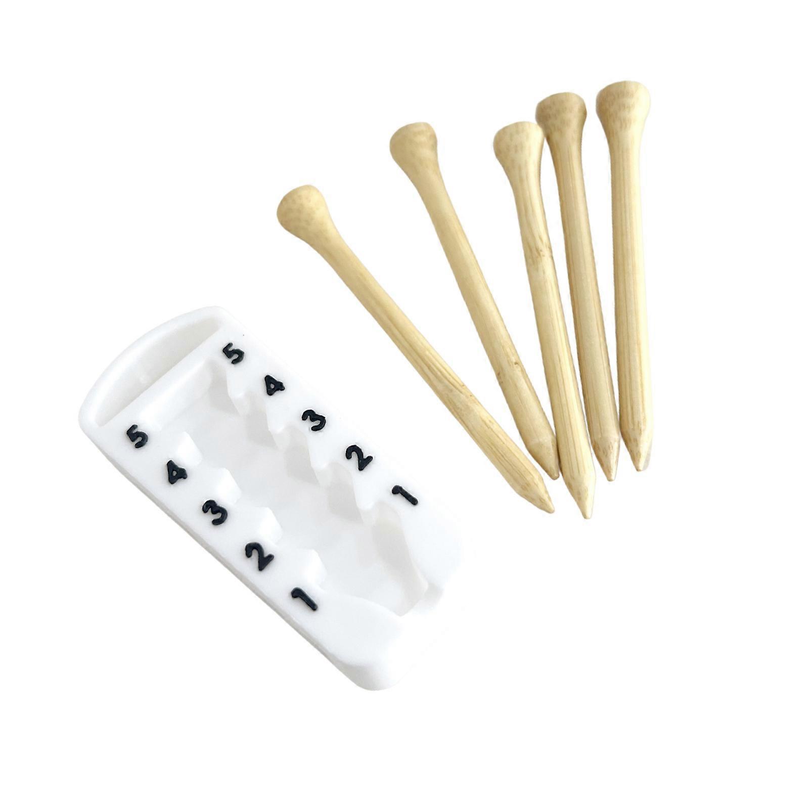 Durability Plastic Golf Tees Height Regulator 5 Adjustable Markers Ergonomic Grip for Various Skill Level  White