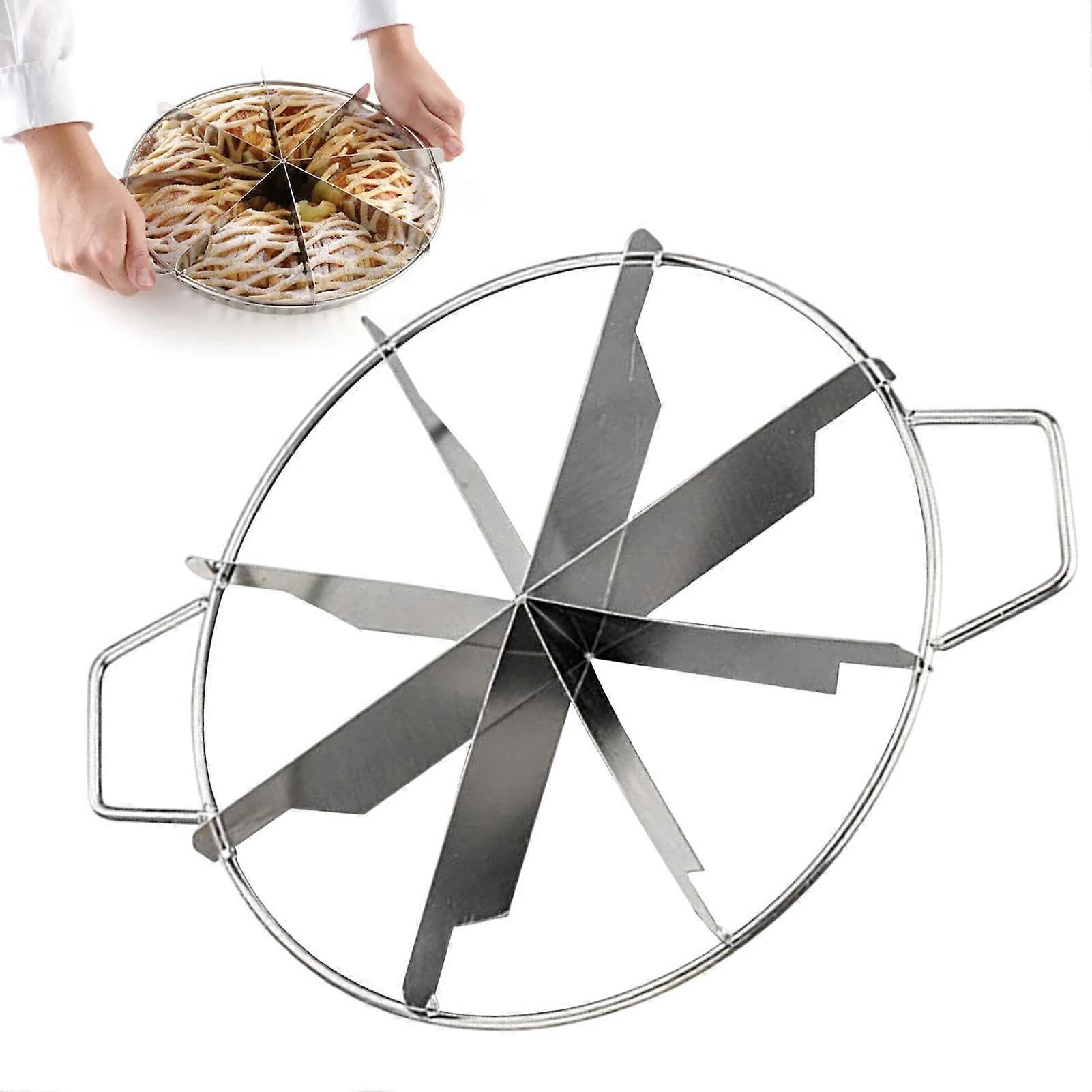 Stainless Steel Pie Cutter Cake Slicer with Side Handles for Even Slices Pizza Pastry Tool