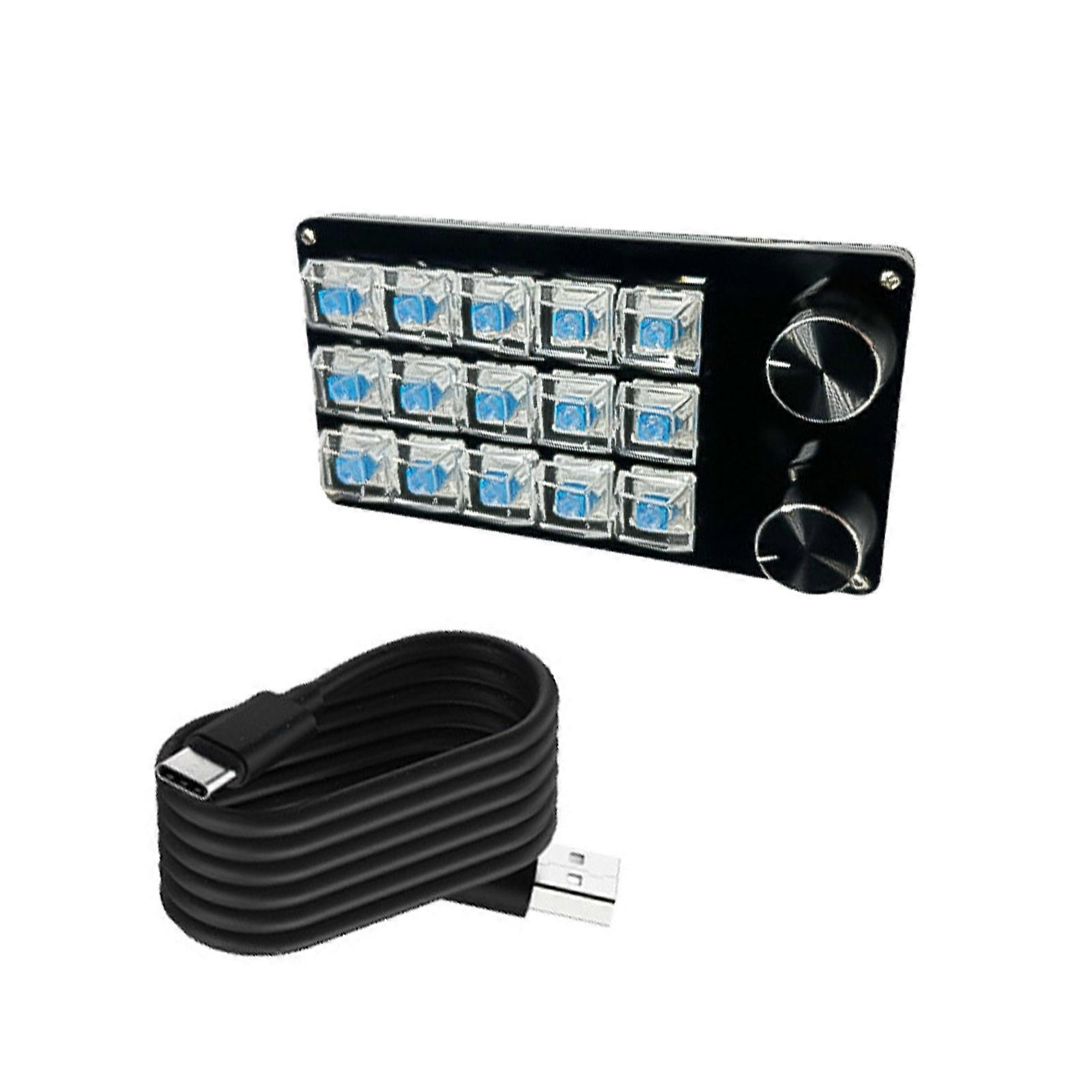 High Efficiency Programmable Macro Keyboards,9/10/12/15Key Mechanical Gaming Keypad for Multimedia and Industrial Use Multicolor