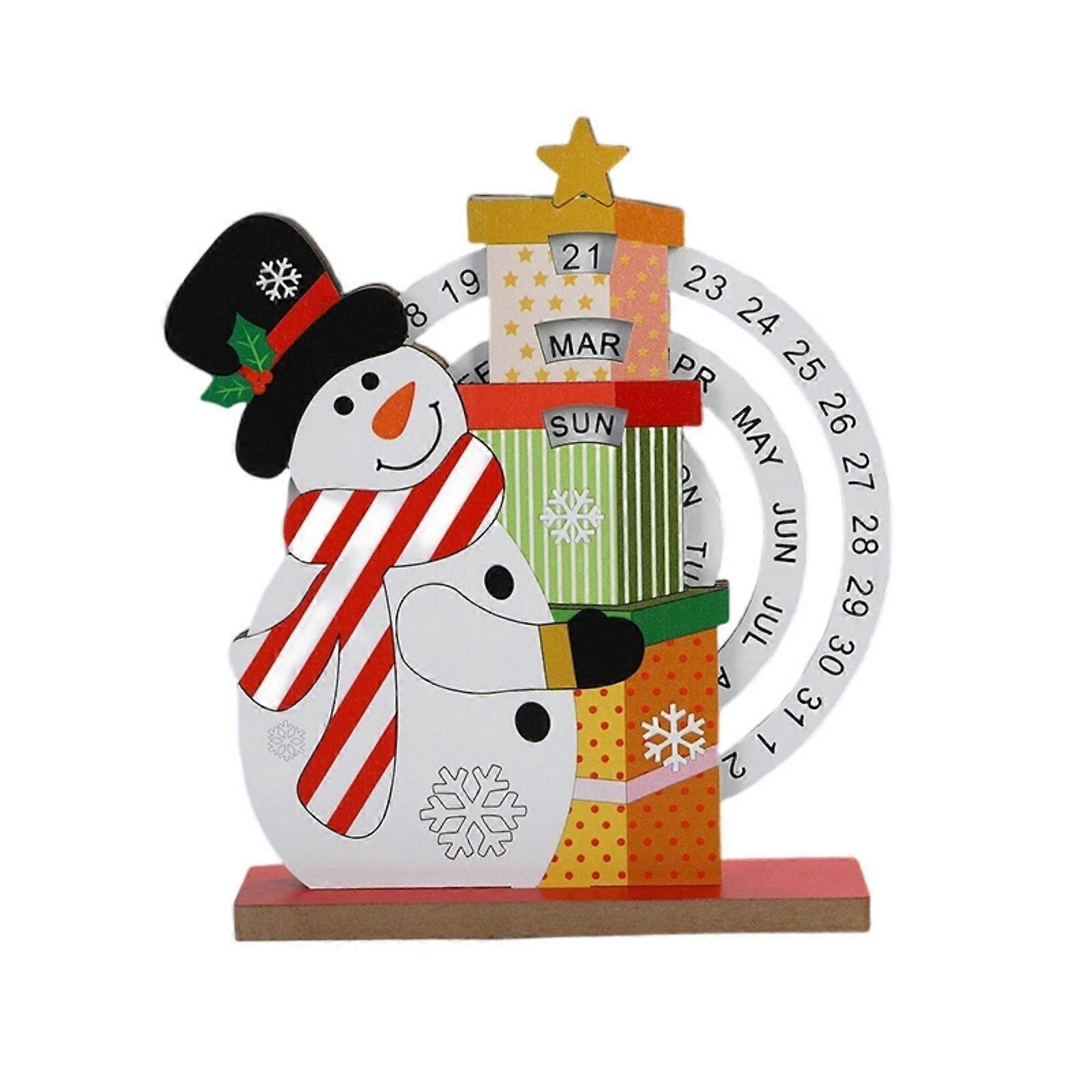 Rotating Christmas Advent Calendar Wooden Holiday Advent Calendar For Kid Adult Holiday Table Centerpieces Multicolor