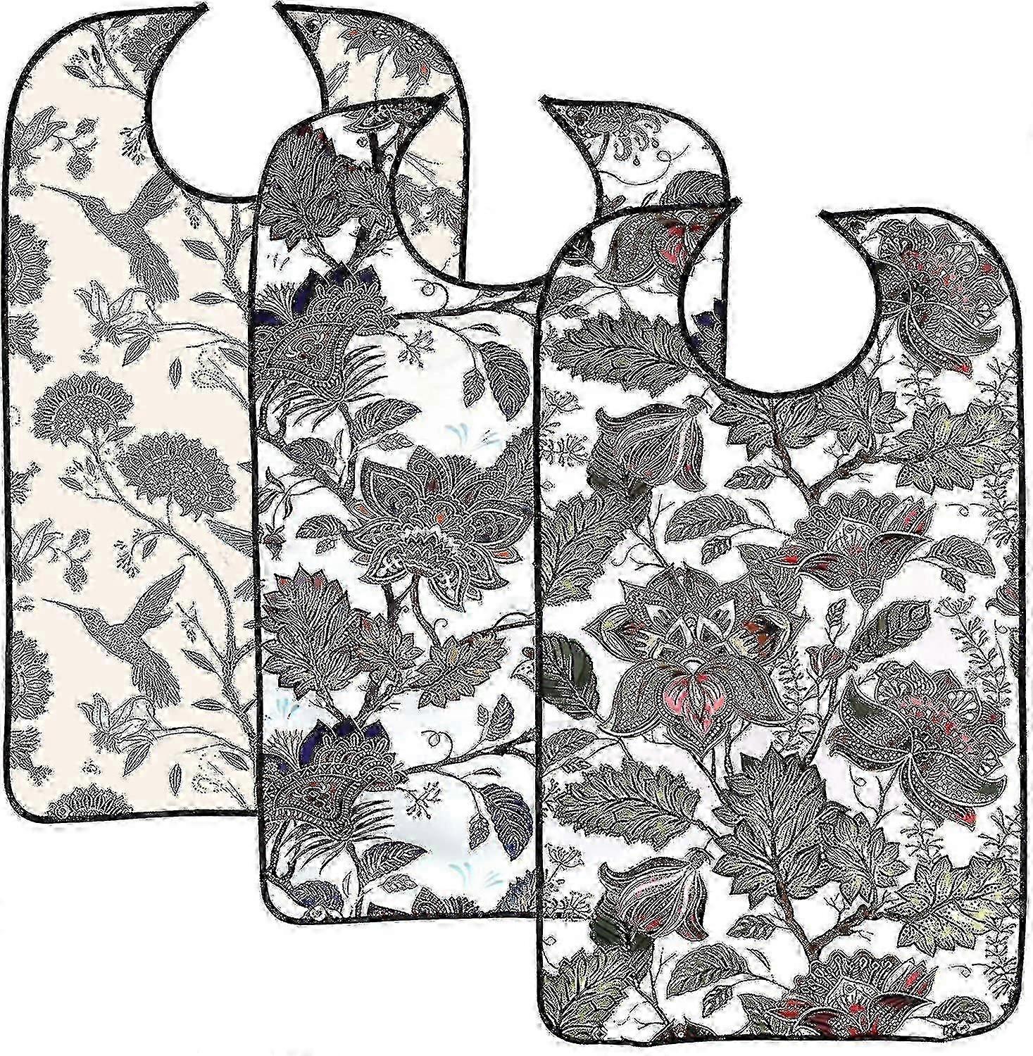 Spisesmekker for voksne, vaskbare, 3-pakning smuleoppsamlere