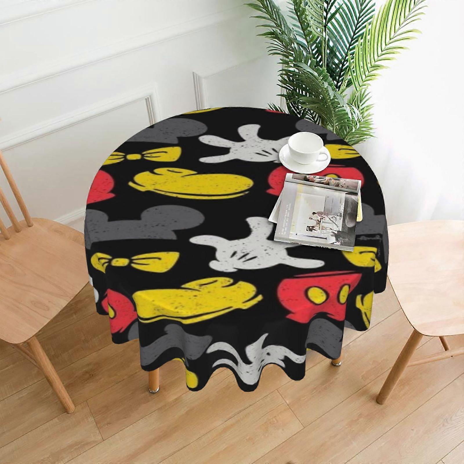 Mickey Mouse Rectangular Tablecloth, Water Resistance Antiwrinkle Spillproof Soft Fabric, 60in, compatible with dining room, parties & holiday