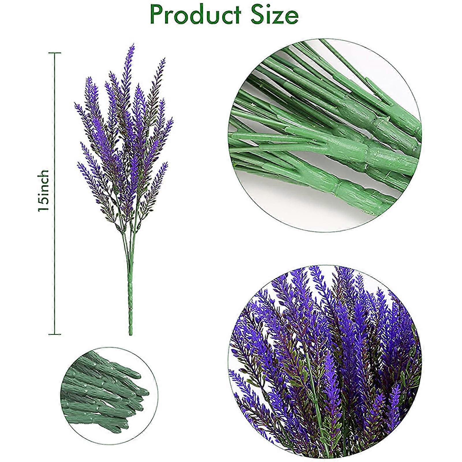 12Pc Bundle Flowers Artificial Lavender Purple Flowers For Home