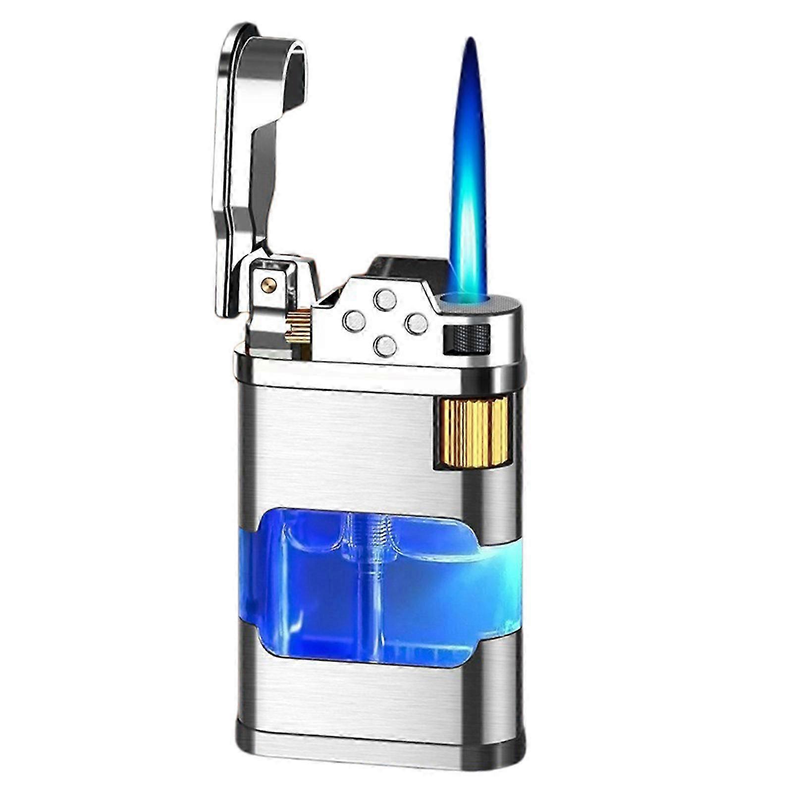 Direct Jet-Flame Lighter with Visibles Gas Level Refillable Sturdy Build Business Present