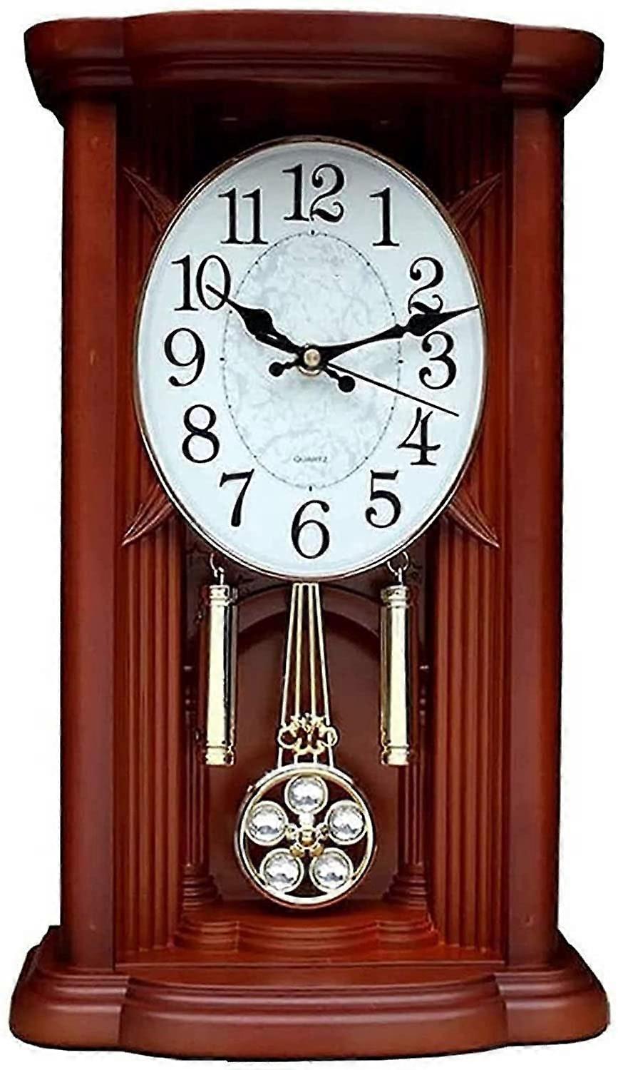 Vintage Mantel Clock with Westminster Chime, Battery Operated Table Clock for Living Room, Office or Fireplace
