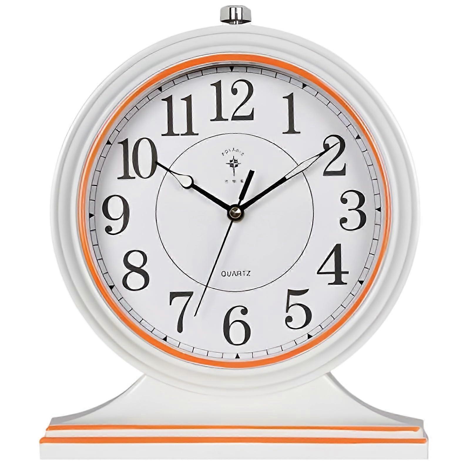 Mantel Clock 10Inch with Large Luminous Dial, Silent Quartz Movement, Vintage Desk and Table Decor