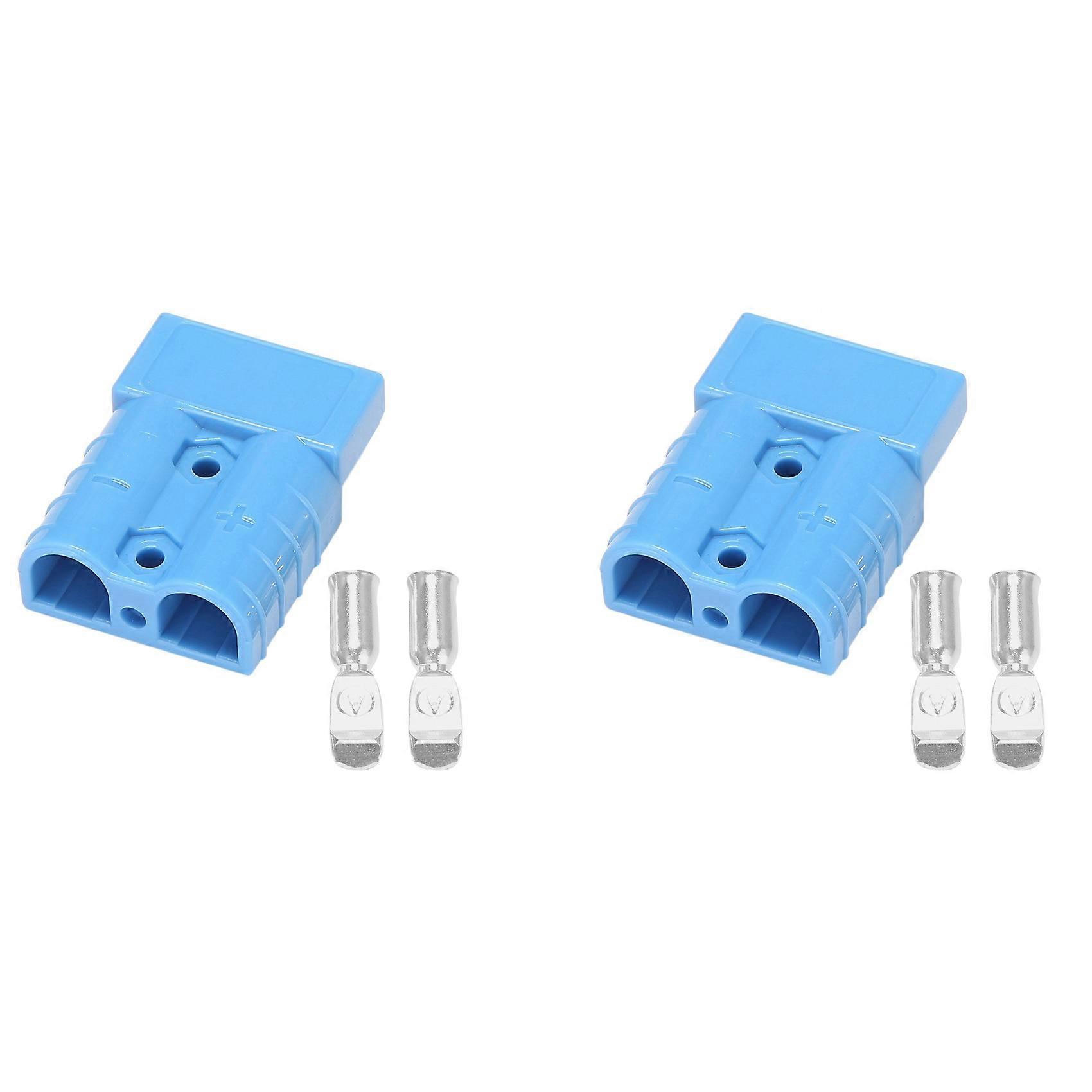 2X for Anderson Style Plug Connectors 50A 600V 6-12AWG AC/DC Power Tool for 6AWG Plated Solid Terminals Plugs Blue