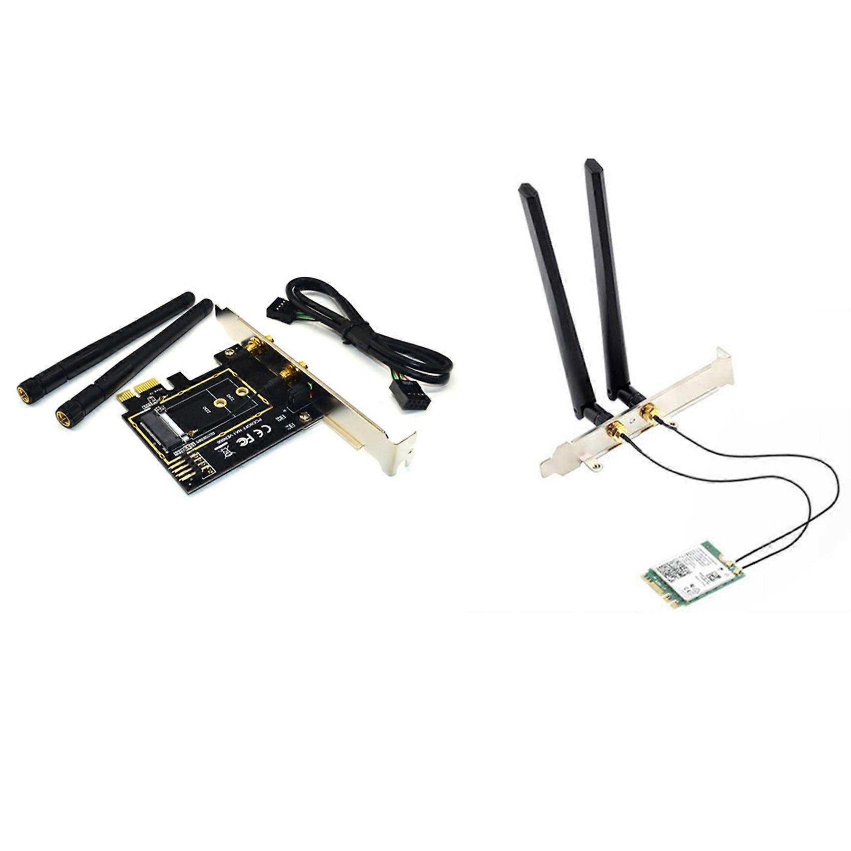 WiFi 6E Desktop Kit with M.2 Wifi Adapter M2 Ngff Key A-E to Mini Pci Express Wifi Raiser