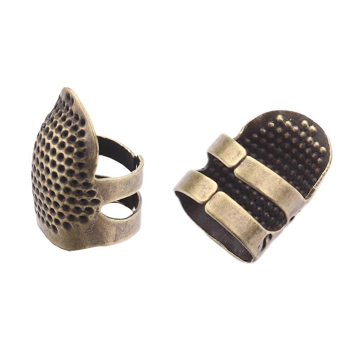 Sewing Thimble Finger Protector Shield Skid Resistance Retro DIY Sewing Tools (M)