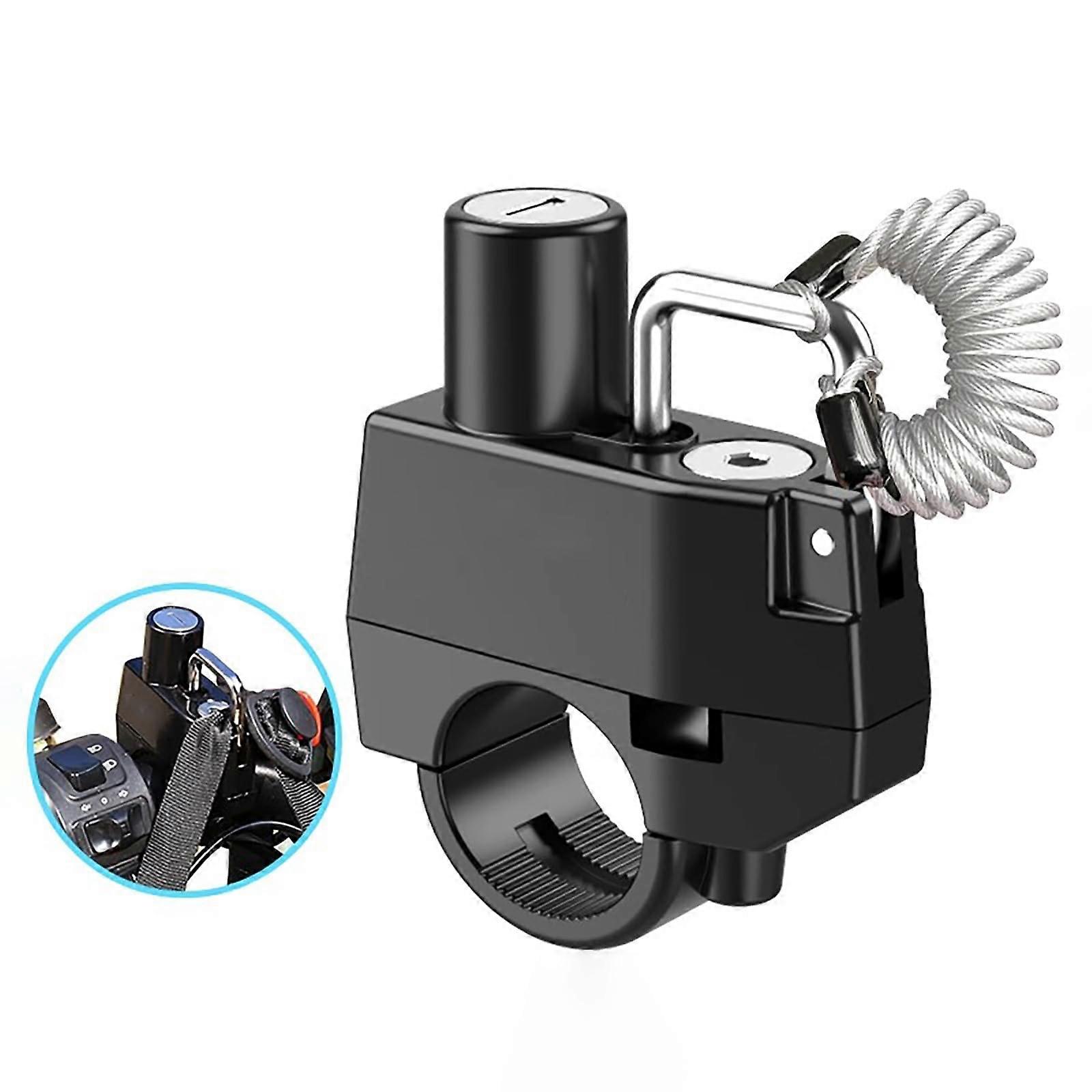 Motorcycle Helmet Lock for Biltwell Lanesplitter, Heavy Duty AntiTheft Alloy with Keys, Fits 22–25mm Handlebars