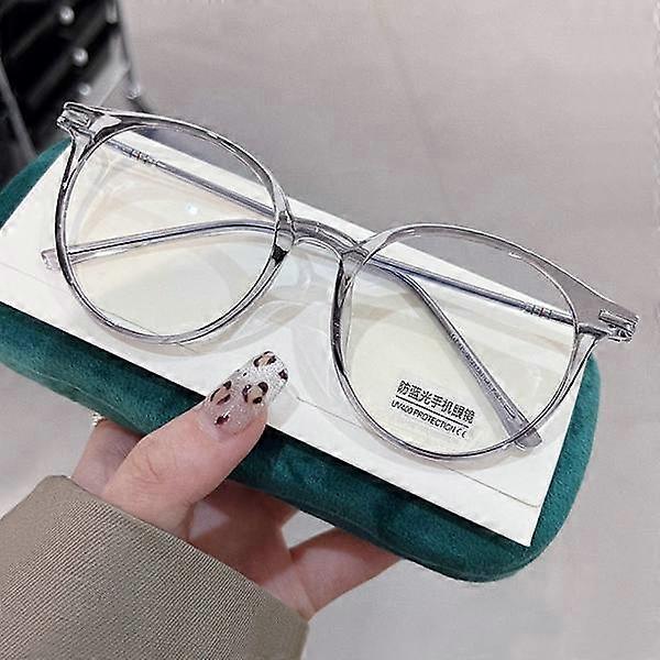 Anti-Blue Light Glasses Round Glasses GREY Grey