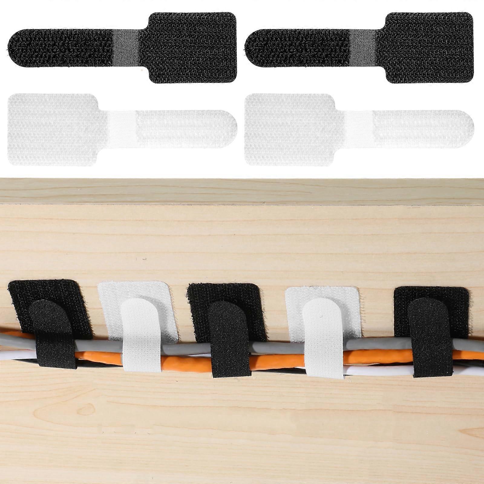 48 PCS Hook and Loop Cable Ties, Reusable Adjustable Straps for Under Desk Cable Management Organizer