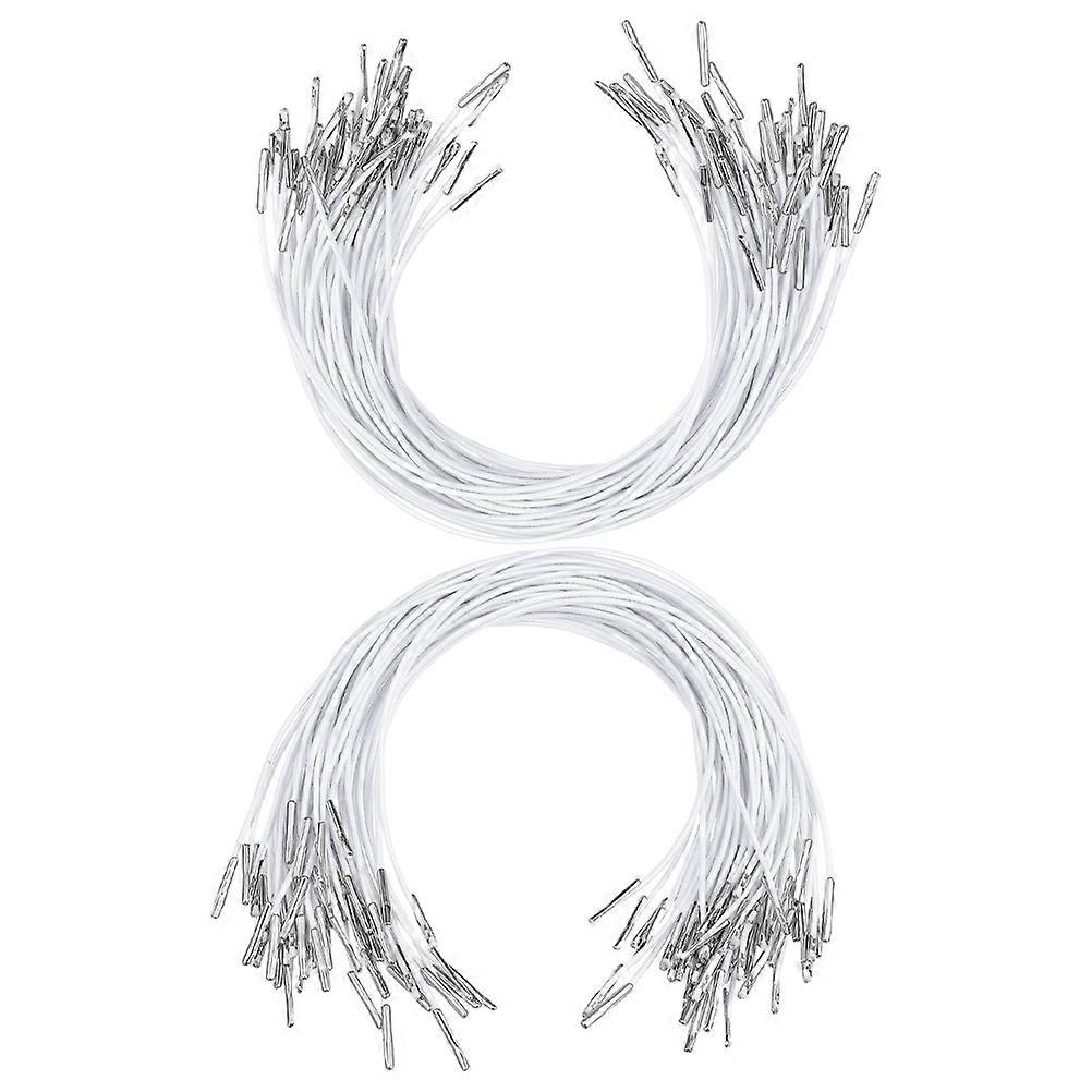 Soft Elastic Cord with Metal Ends for Mask Crafting 200Pcs White Set