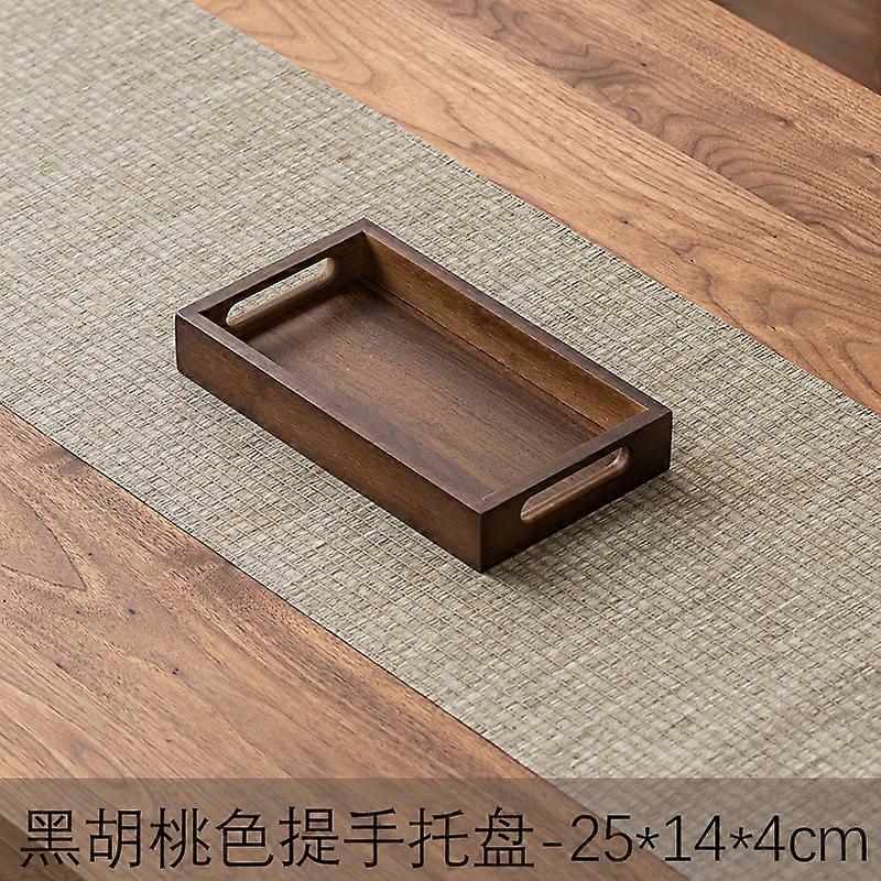 Large Size Rectangular Bamboo Wood Tea Tray Display Plate Walnut Color Tea Set Cup Storage Handle Home Use Japanese Sle Tea...