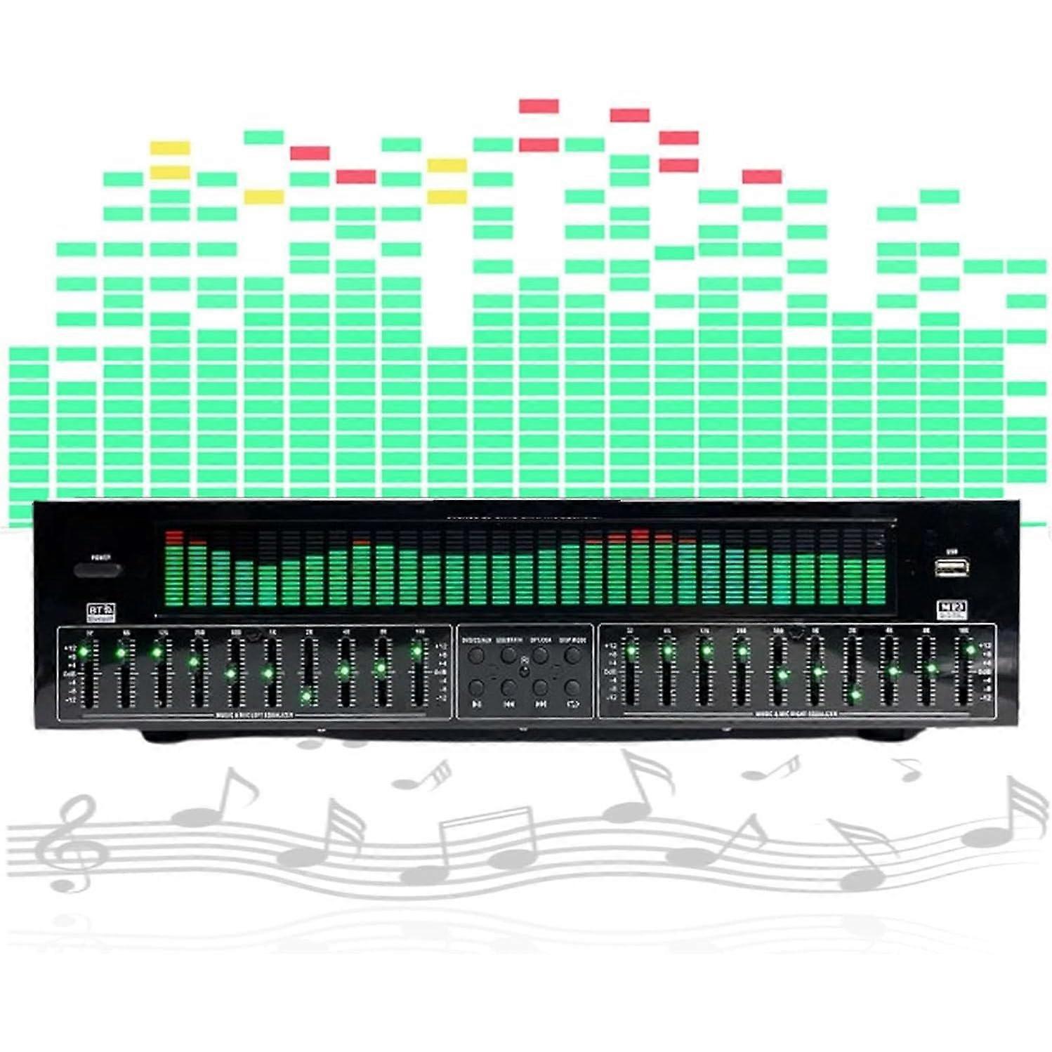 31Band Audio Equalizer  Home Studio, Recording Studio, Stereo Graphic, LED Spectrum Analyzer, Noise Reduction