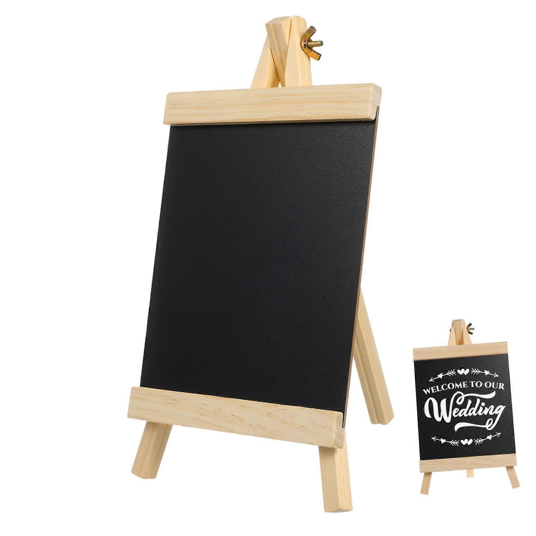 Tabletop Chalkboard with Easel Stand, Reusable Wooden Sign for Wedding Menu, Café and Restaurant