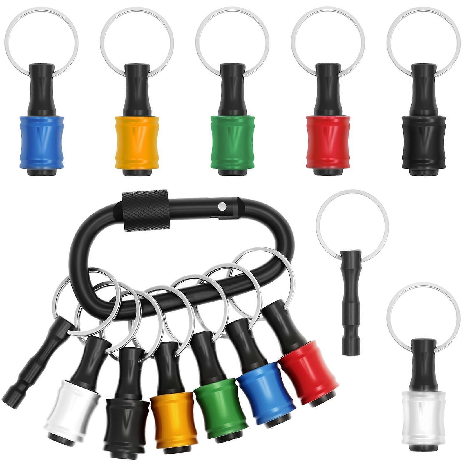 Drill Bit Holder Set 14Pcs 1/4 Hex Shank Quick Release Aluminum Alloy Keychain Extension for Impact Driver