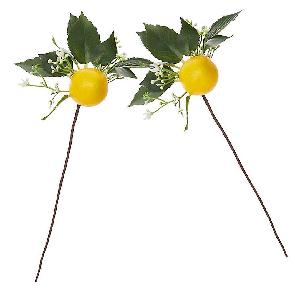 Artificial Lemon Plants Branch Lemon Napkin Ring for Party Use 2Pcs