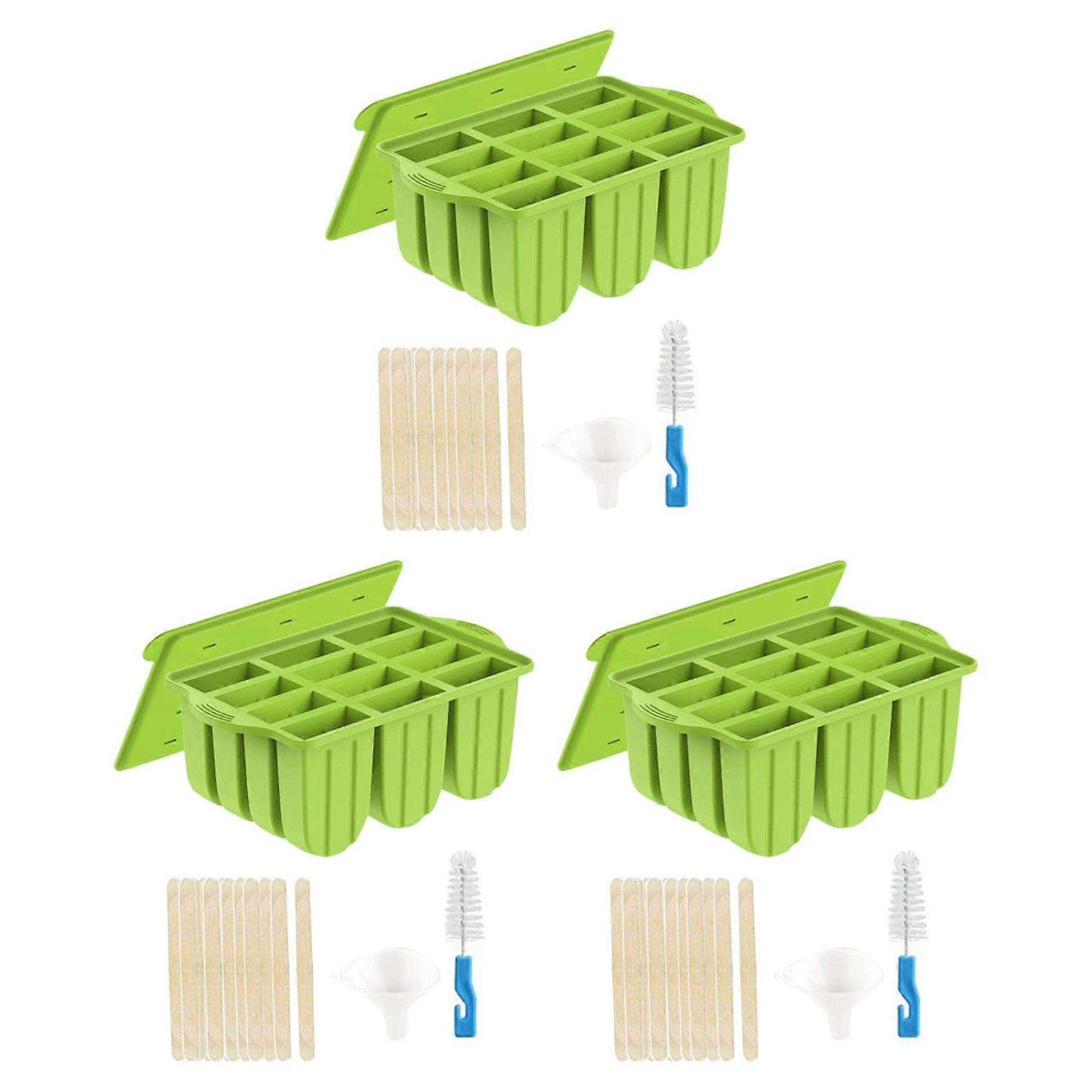 3X Silicone Popsicle Mold,Frozen Popsicle Mold Maker with 150PCS Popsicle Sticks Popsicle Bags