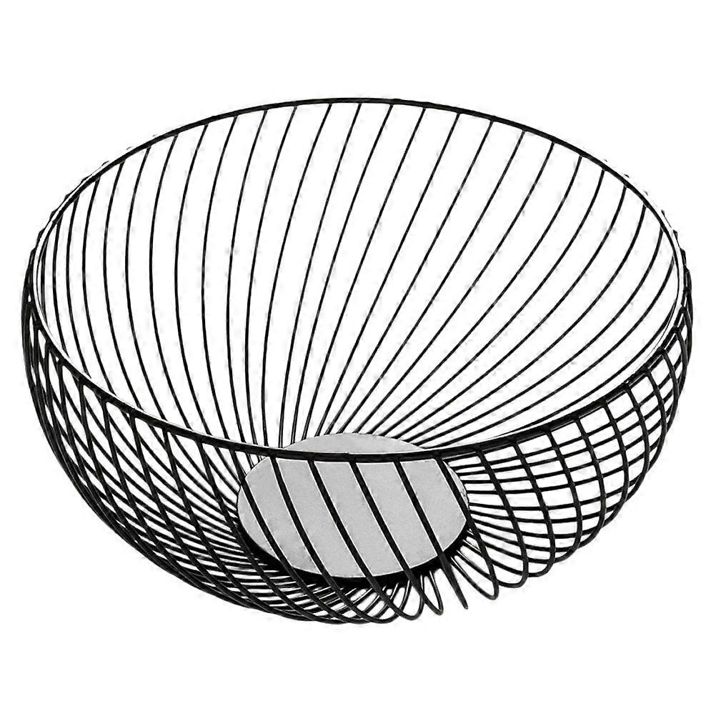 Round Wire Storage Basket For Fruit And Vegetable Storage Black 1Pc