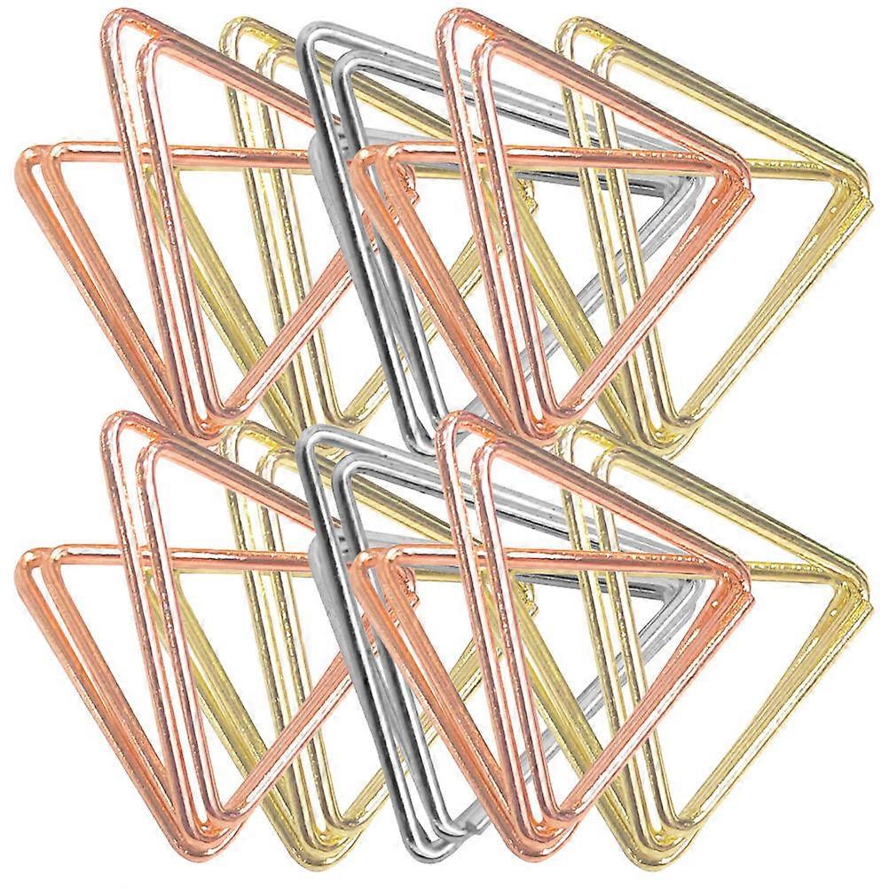 Mini Place Card Holder Triangular Memo Clips Office Use Rose Gold 15Pcs