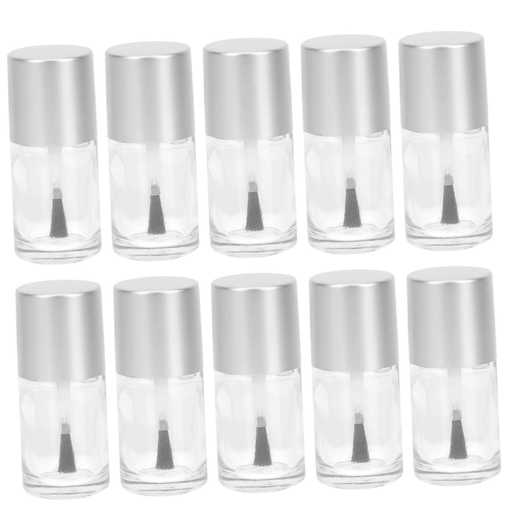 10pcs Empty Nail Polish Bottles Leakproof Glass Containers Compact Travel Size