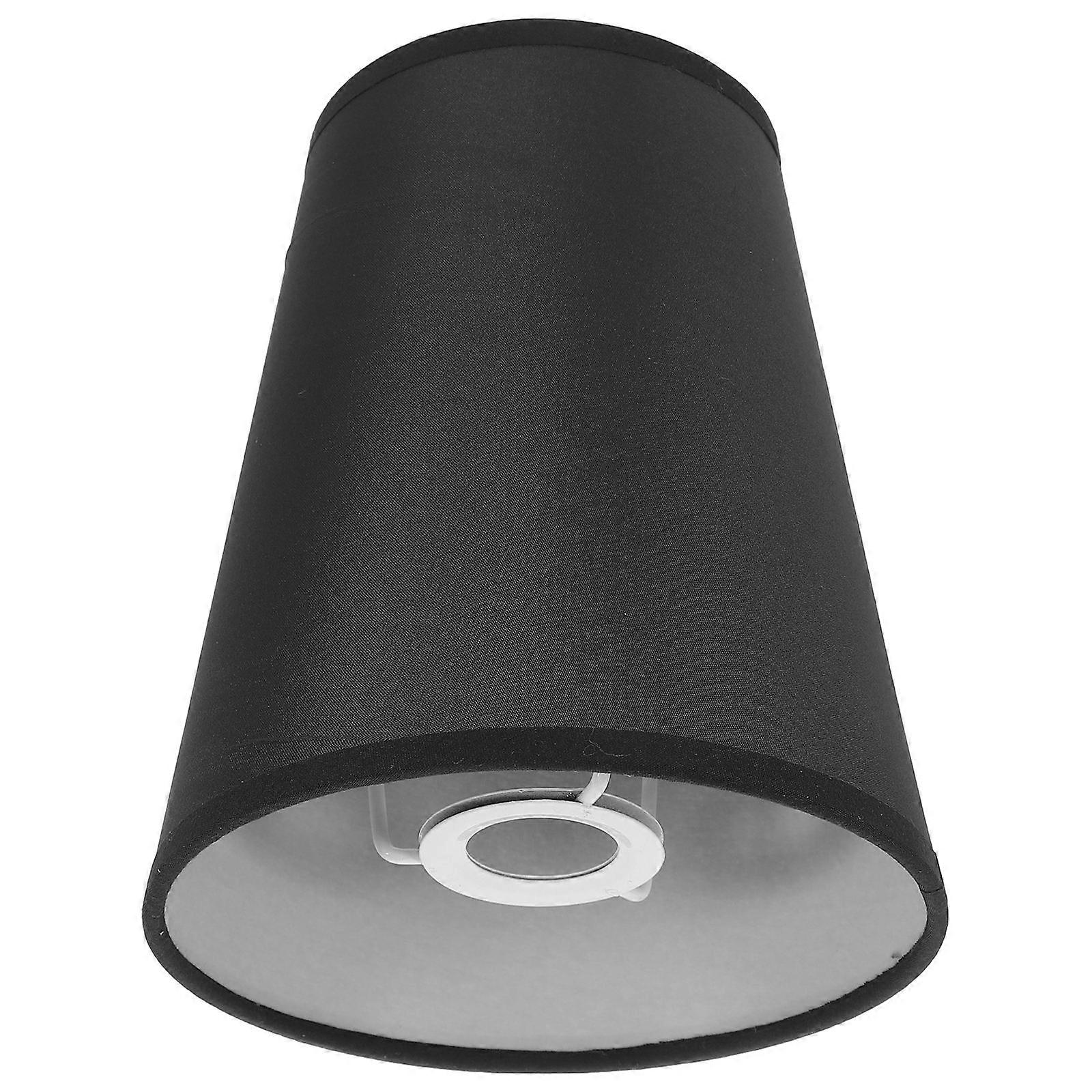 Semi-Circular Decorative Table Lamp Shade for E14 Bulb Black Cover
