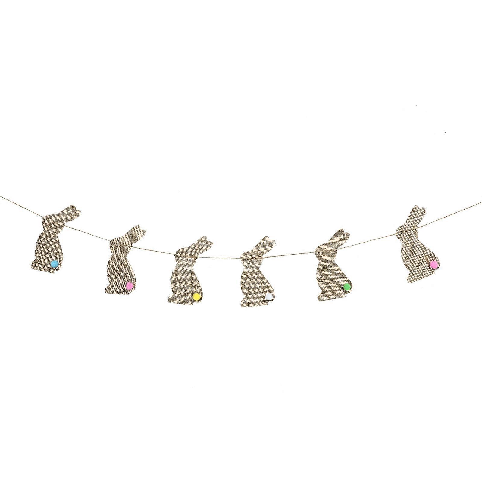 Easter Decorations Burlap Banner for 1Set with 11 Flags Happy Easter Garland
