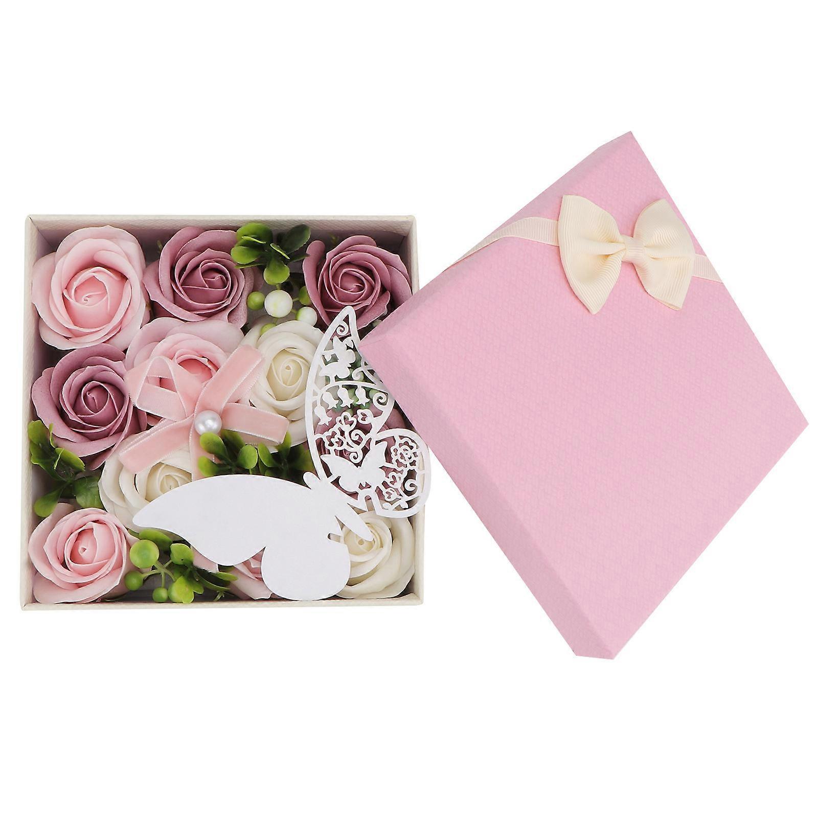 Simulation Rose Flower Gift Box for Decoration Use Soap Flower Assorted Color