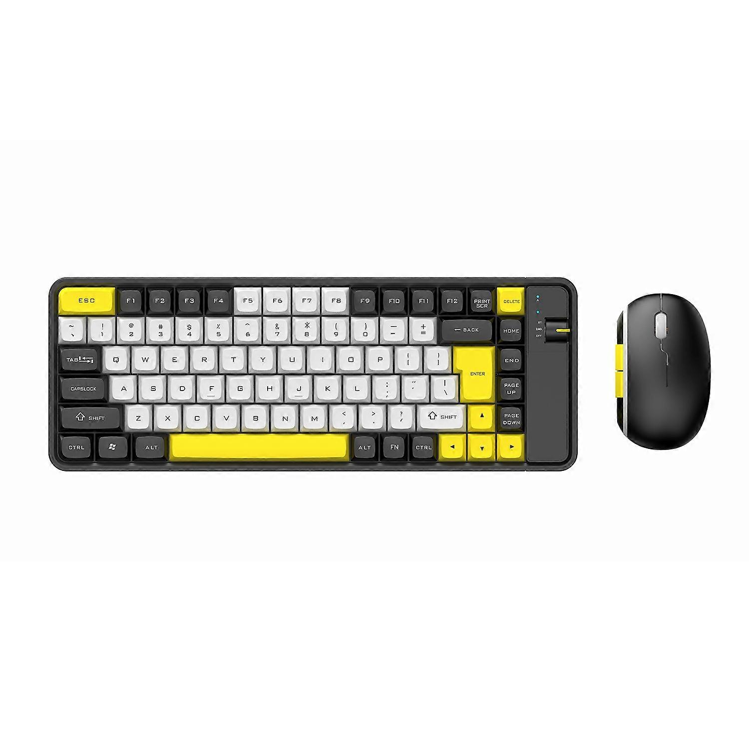 QW07 Wireless Keyboard Mouse Set Home Office Computer Bluetooth-compatible 5.0 Keyboard + Mouse 