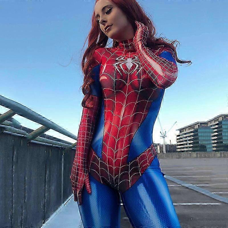 Women Cosplay Costume Spider-man/venom Role Play Suit One-piece Jumpsuits For Halloween New