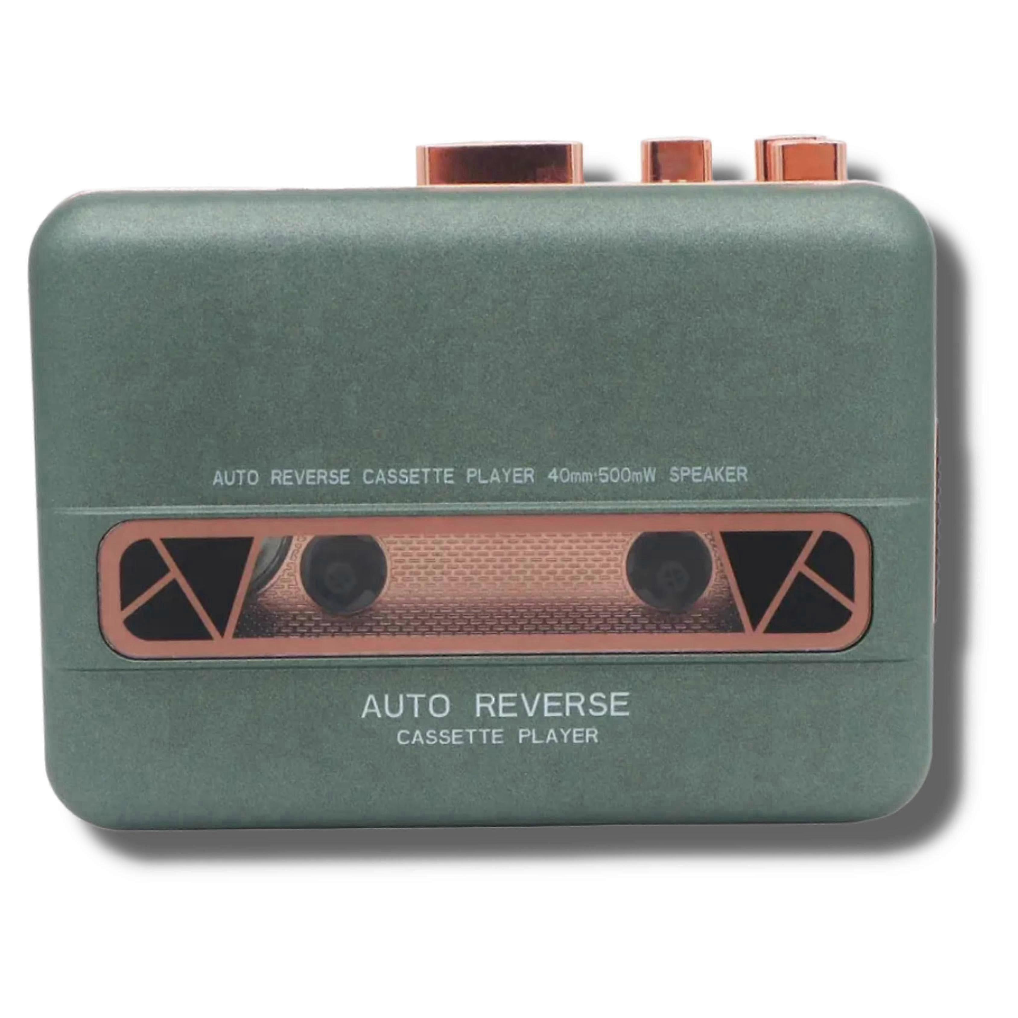 Retro Walkman Cassette Player with Auto Playback, Case & Earphones