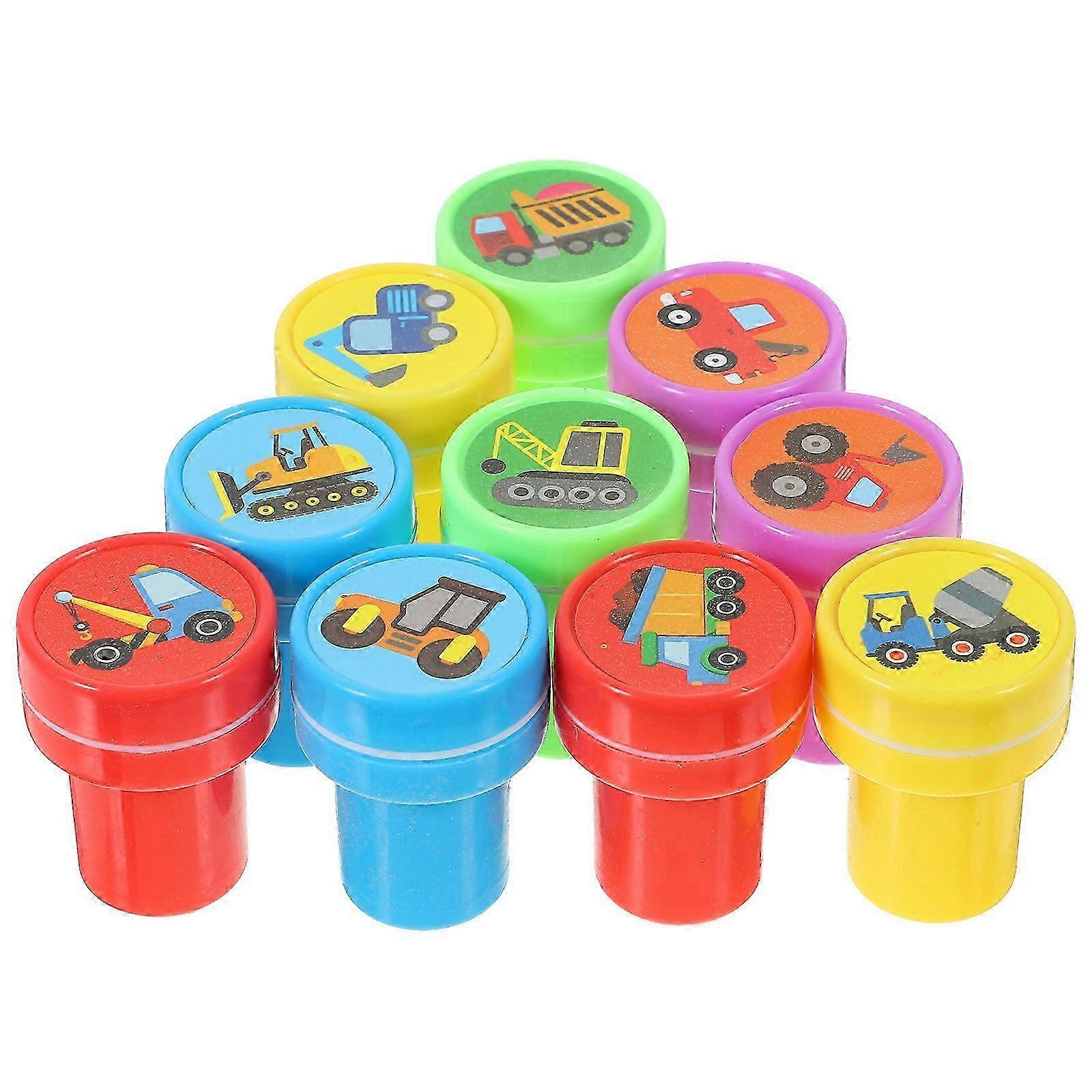 Assorted Color Construction Truck Stampers Plastic Set for Rewarding