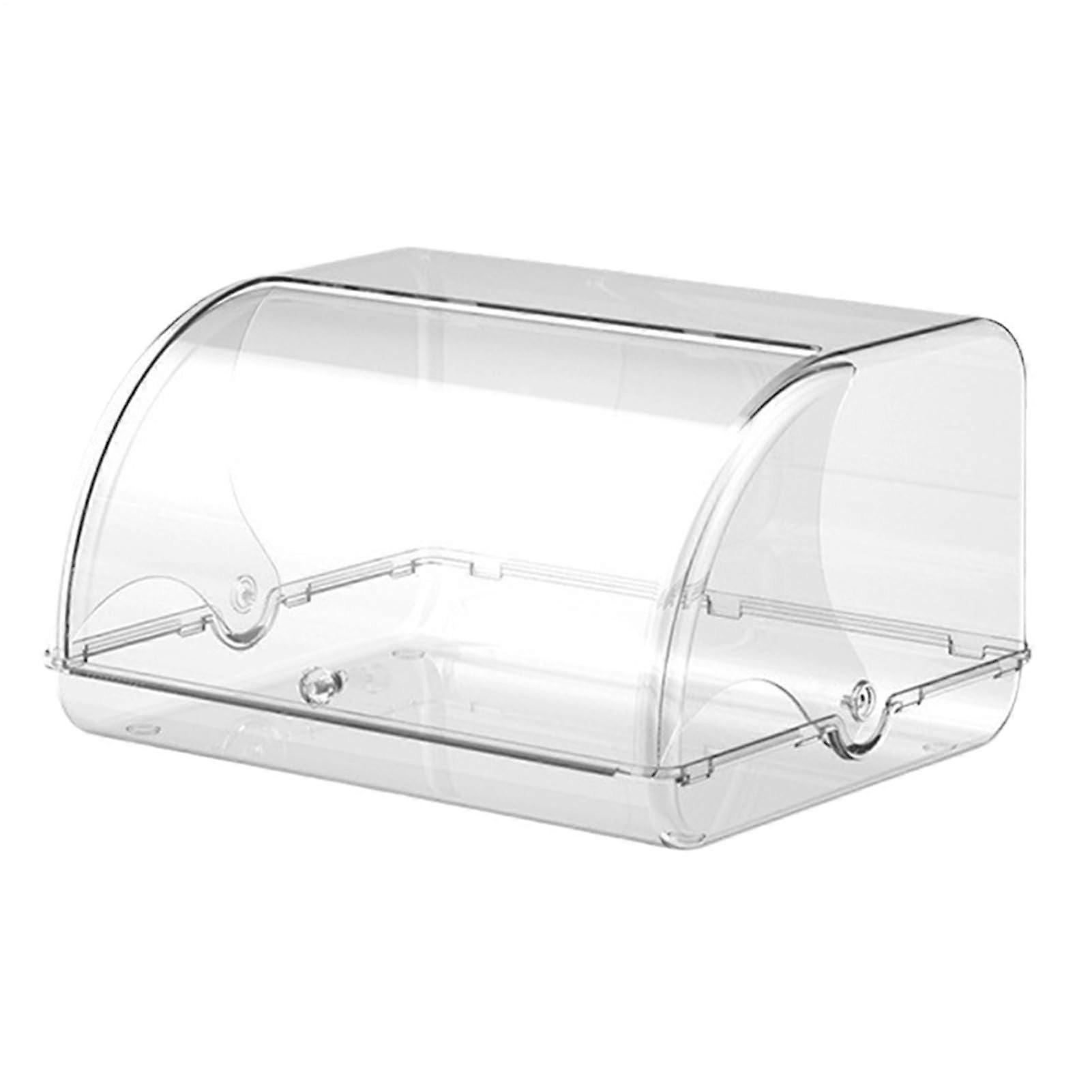 Bread Box Acrylic Bread Storage with Lid, Clear Compact Keeper for Kitchen Counter and Pastries