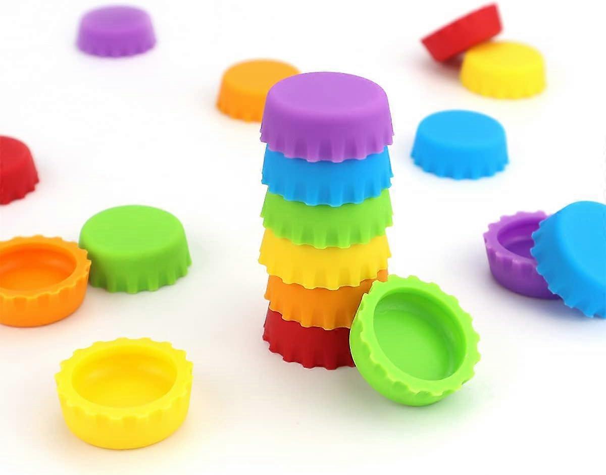 18 Reusable Silicone Beer Bottle Caps Keep Drinks Fresh LeakProof MultiColor for Soda Wine