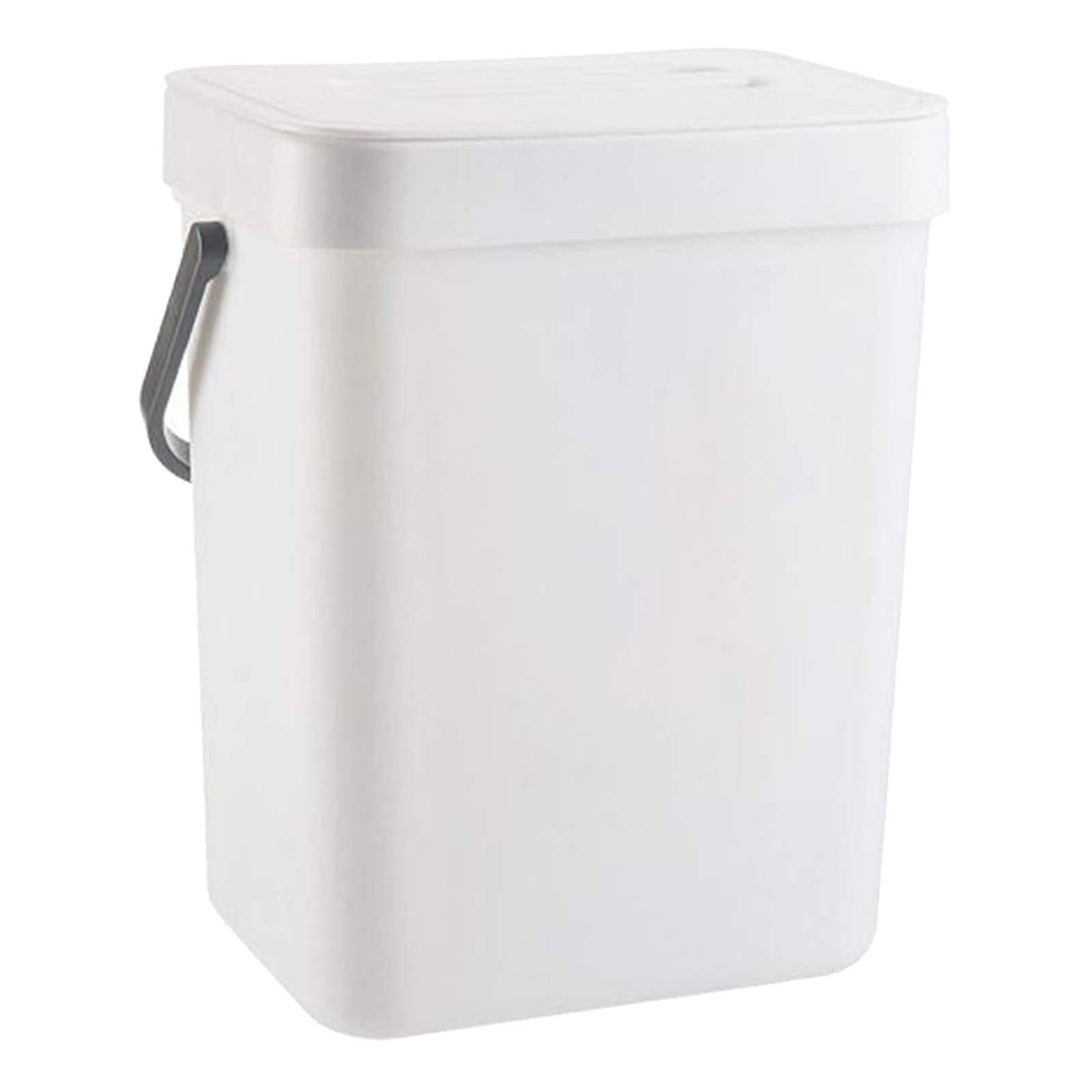 Hanging Trash Can 3L with Lid SpaceSaving Kitchen Cabinet Waste Bin for Bathroom