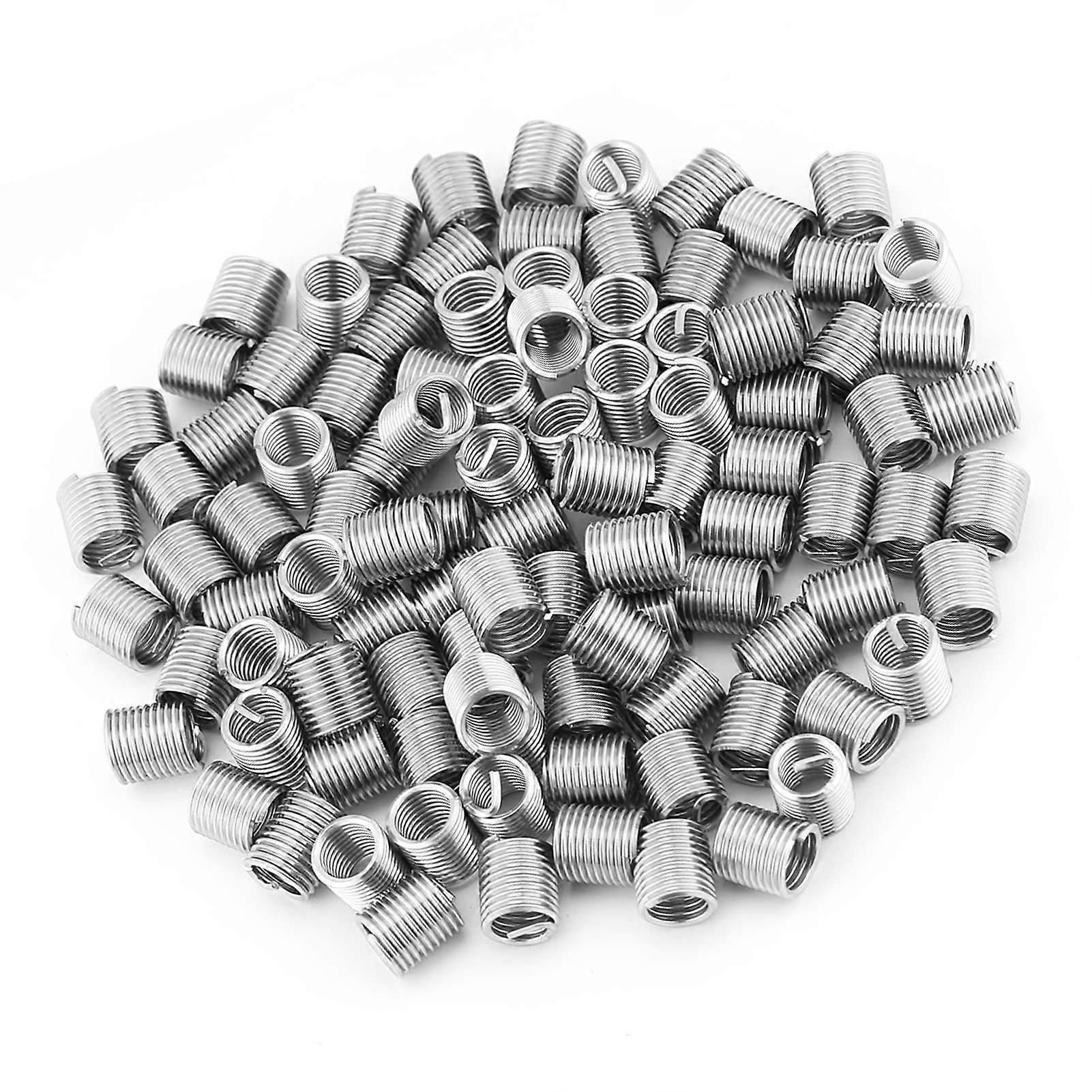 100pcs M8 x 1.25 Stainless Steel Thread  Inserts 2D Length for Damaged Threads and Stronger Connection
