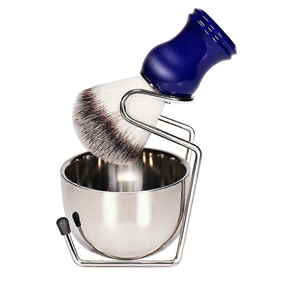 Blue Beard Brush for Shaving 1Set Beard Cleaning Brush with Metal Bracket