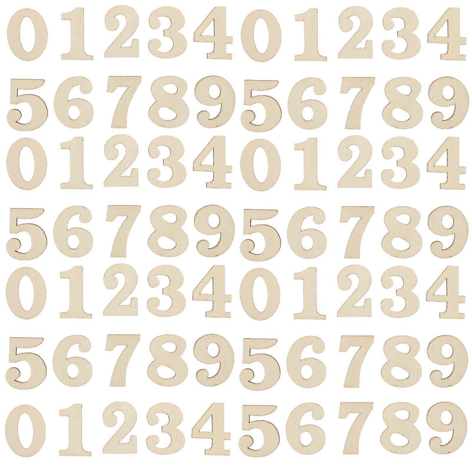 100pcs Wooden Clock Numbers Pretty Arabic Numbers Practical Clock DIY Decors