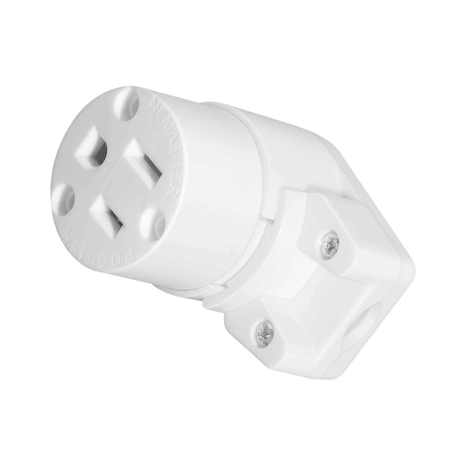 Rotatable AC110V Electrical Socket with Polarized Grounding for NEMA 5 15R Compatibility Electrical Connector  White