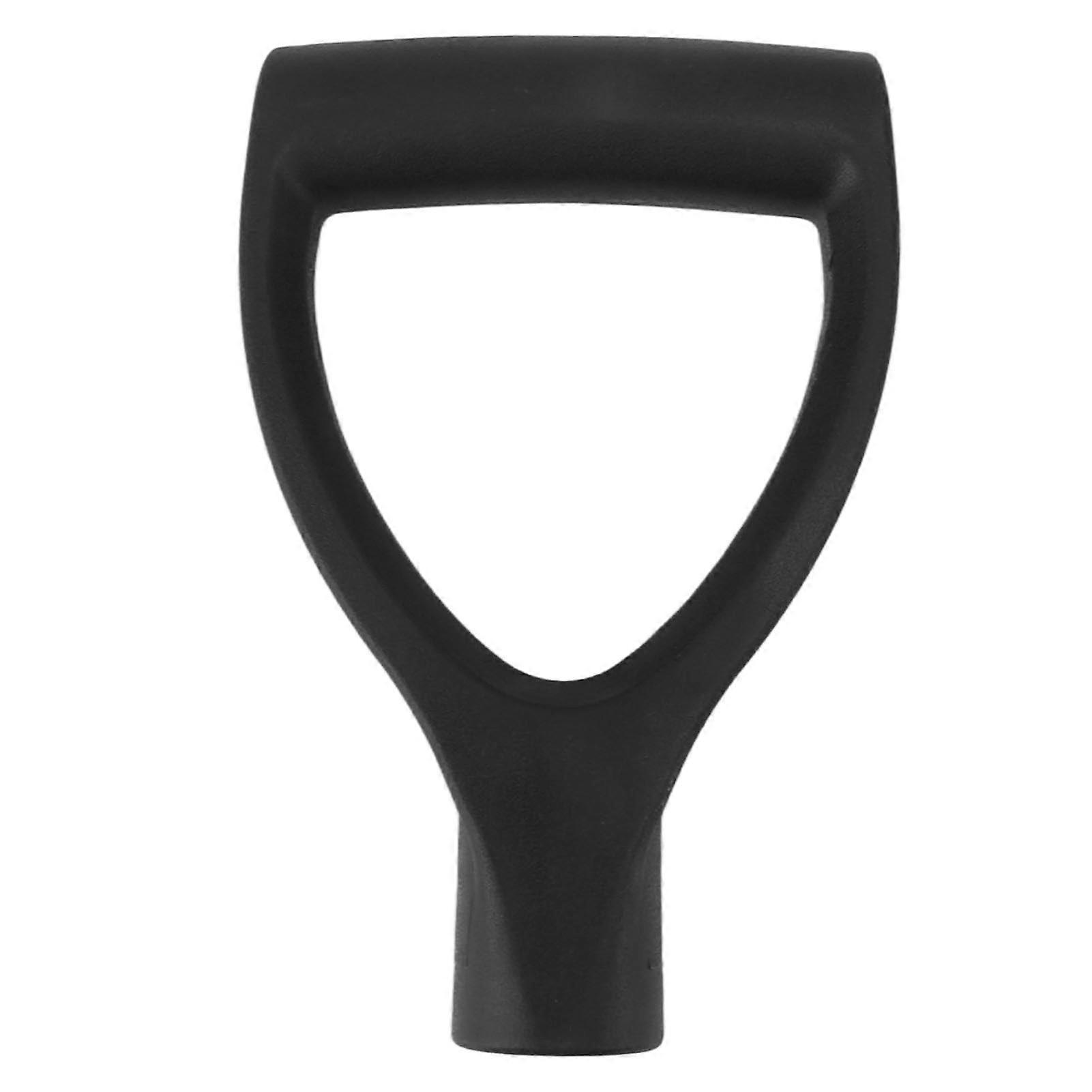 Black Plastic Ergonomic D Grip Shovel Handle, Universal Replacement for Garden and Snow Tools