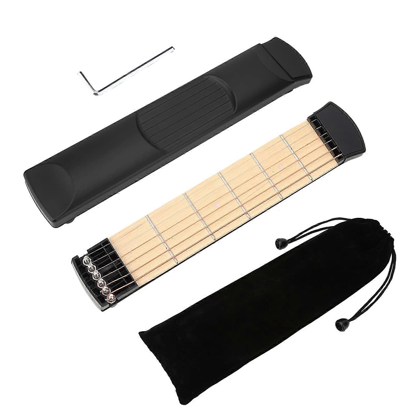 6 Fret Pocket Guitar Practice Tool with Storage Bag for Beginners Compact Foldable Design