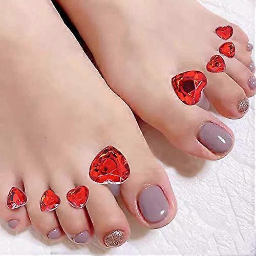 Toe Separators 8 PCS Red Heart Silicone Pedicure Tools for Comfortable Nail Art and Precise Polish