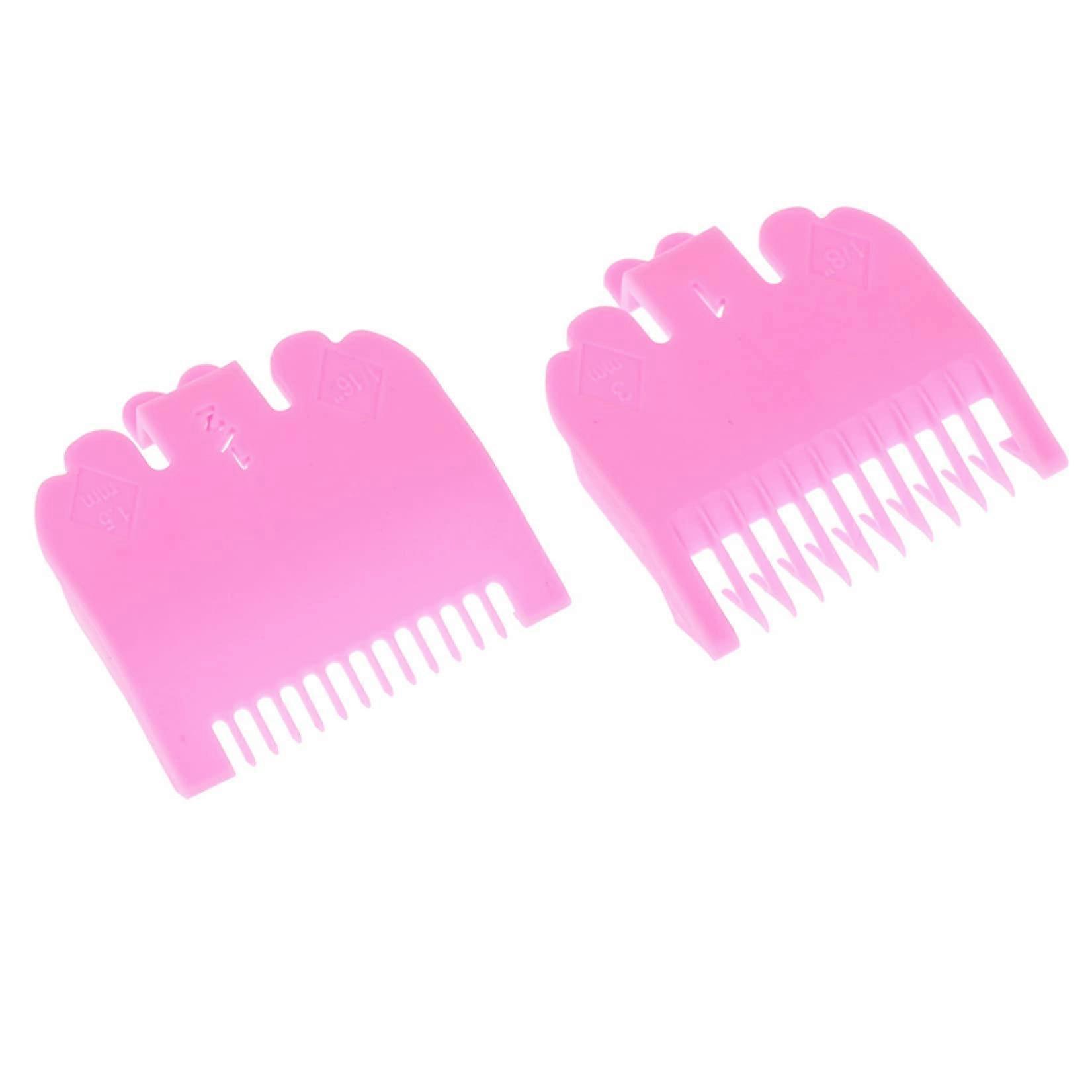 2 Pack Universal Clipper Guide Combs Pink SnapOn Hair Clipper Guards for Consistent Cutting