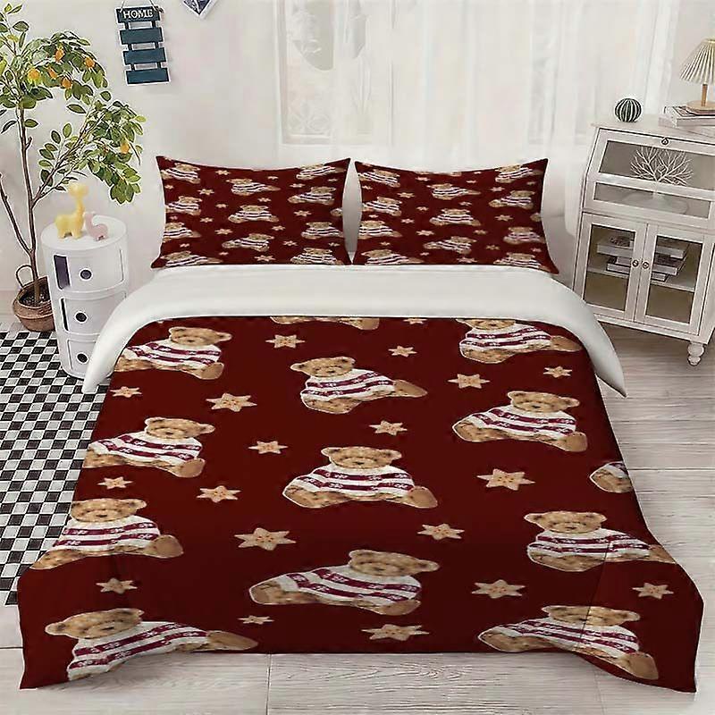 Christmas Bear Sweater Pattern Set Soft and Comfortable Bedding Set