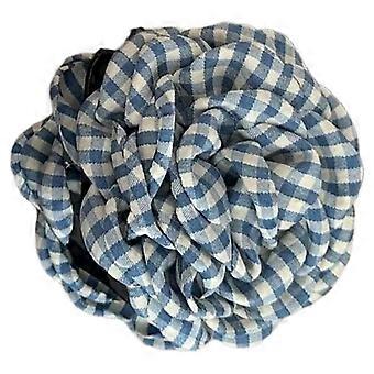 Flower Hair Clip for Women with Elegant Check Pattern and Durable Fabric for Secure Hold