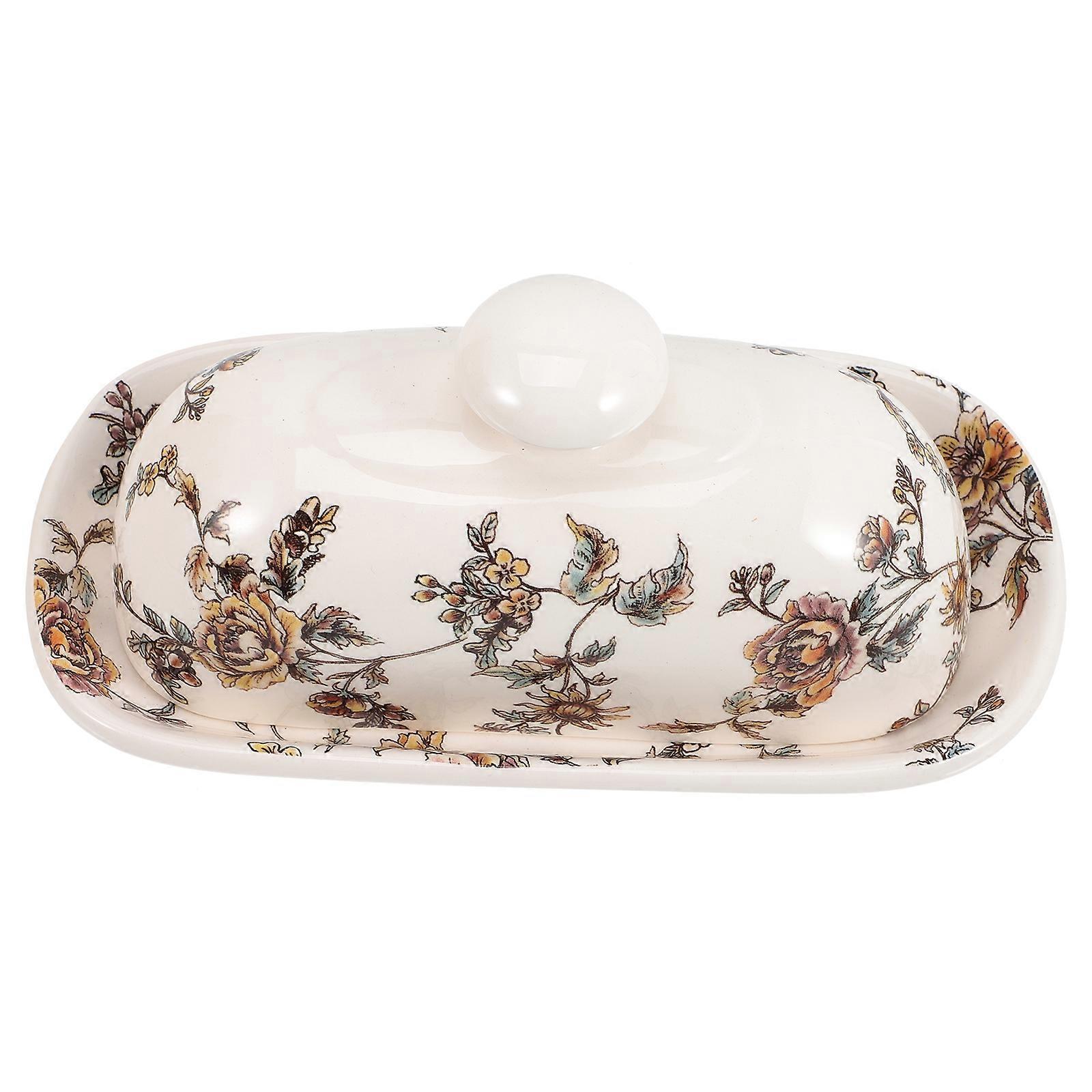 Ceramic Butter Box for Kitchen Use Butter Storage Case with Cover