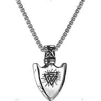 Ciondolo bussola, collana celtica da uomo, ciondolo, collana vichinga in argento, freccia