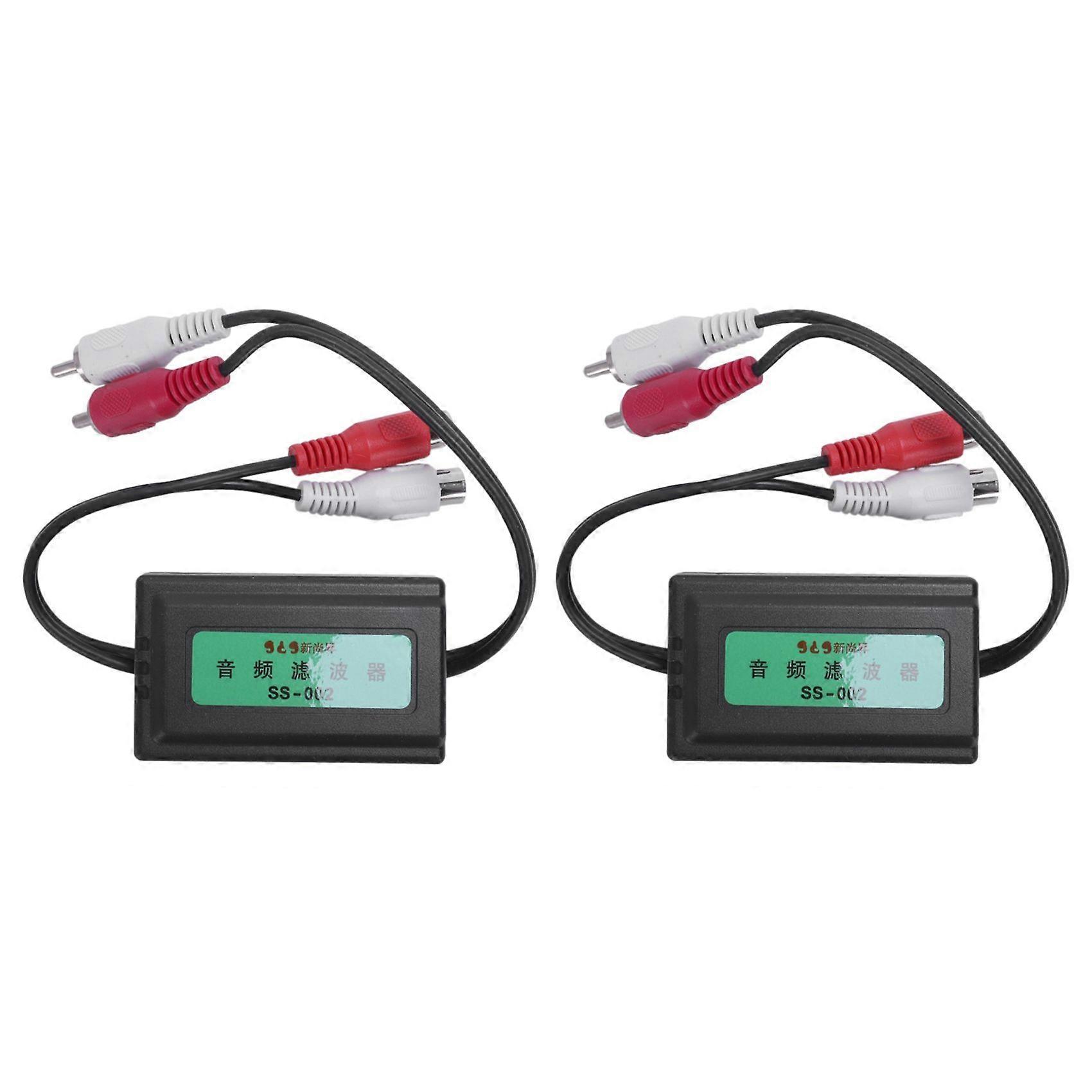 2pcs 3.5mm Car RCA Amplifier Audio Noise Filter Ground Loop Isolator Suppressor